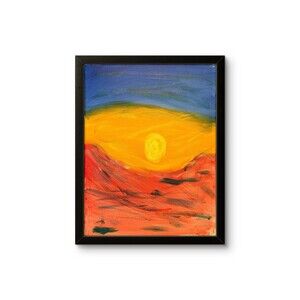 Sunset Outsider Art Abstract Expressionist Original Painting 14x11 on canvas